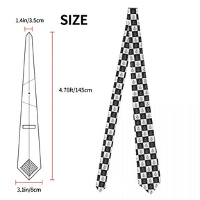 Master Mason Blue Lodge Necktie - Printed Checkered Pattern - Bricks Masons