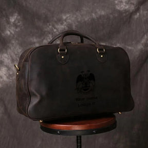 32nd Degree Scottish Rite Travel Bag - Wings Down (Dark Brown/Camel) - Bricks Masons