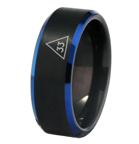 33rd Degree Scottish Rite Ring - Black Stone Color - Bricks Masons