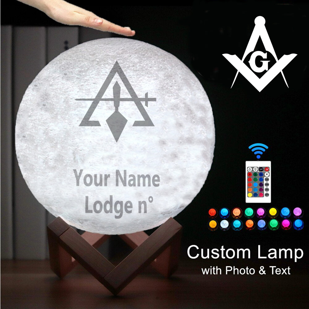 Council Lamp - 3D Moon Various Colors - Bricks Masons