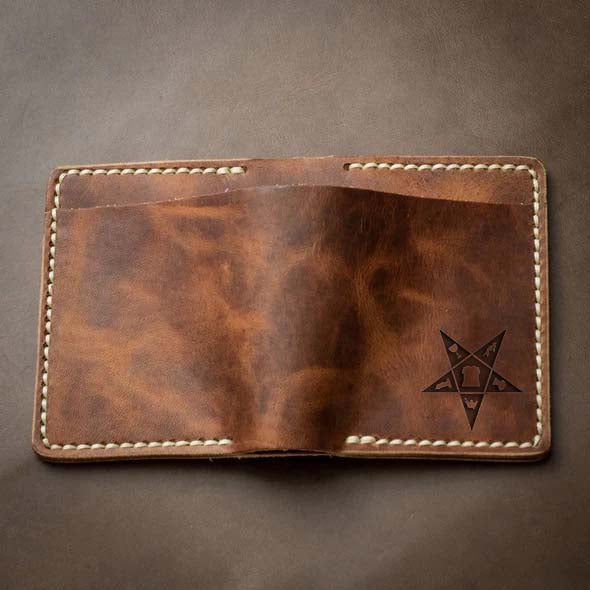 OES Wallet - Handmade Leather - Bricks Masons