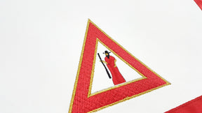 Principal Sojourner Royal Arch Chapter Apron - Red Machine Embroidery - Bricks Masons