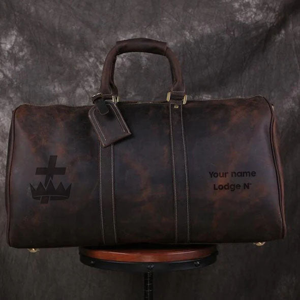 Knights Templar Travel Bag - Genuine Vintage Leather - Bricks Masons