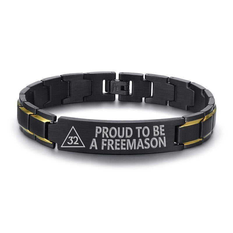 32nd Degree Scottish Rite Bracelet - Stainless Steel - Bricks Masons