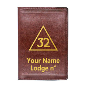 32nd Degree Scottish Rite Wallet - Black & Brown - Bricks Masons