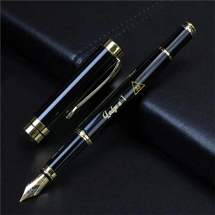 33rd Degree Scottish Rite Pen - Black & Gold - Bricks Masons