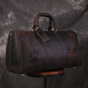 33rd Degree Scottish Rite Travel Bag - Wings Up Genuine Vintage Leather - Bricks Masons