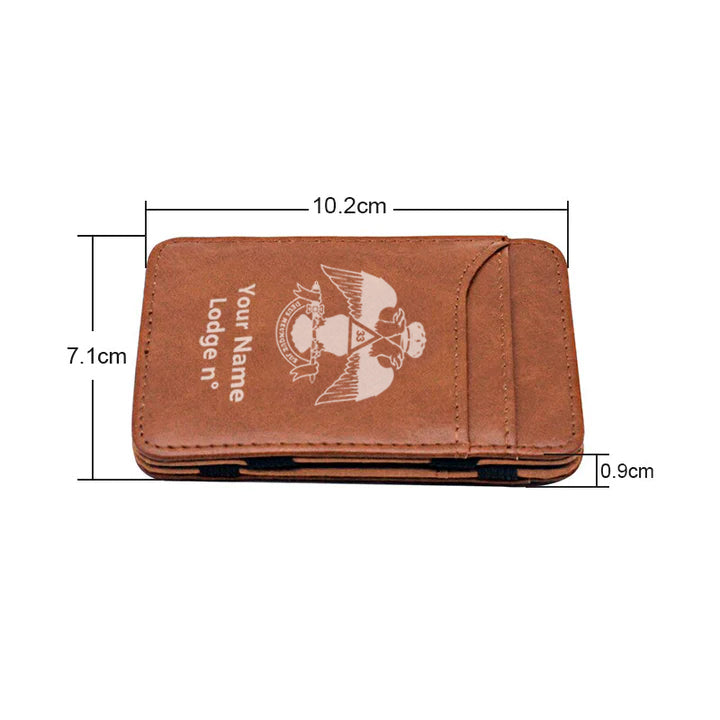 33rd Degree Scottish Rite Wallet - Wings Down Black & Brown - Bricks Masons