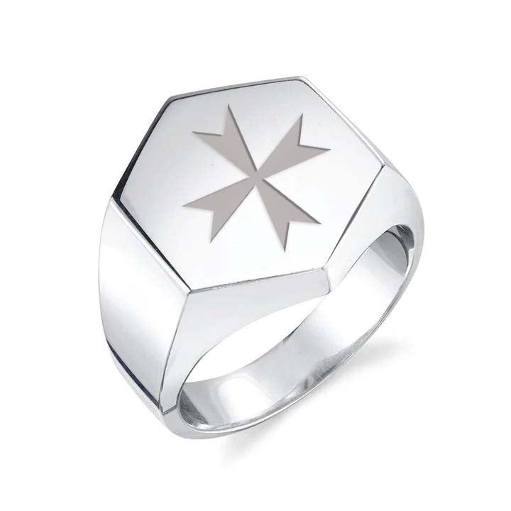 Order Of Malta Commandery Ring - Sterling Silver - Bricks Masons