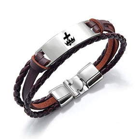 Knights Templar Commandery Bracelet - Black & Brown - Bricks Masons