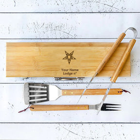 OES Grill Tool - BBQ Set & Bamboo Case - Bricks Masons