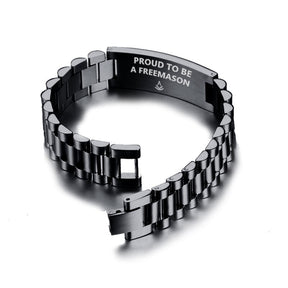 Past Master Blue Lodge Bracelet - Stainless Steel - Bricks Masons