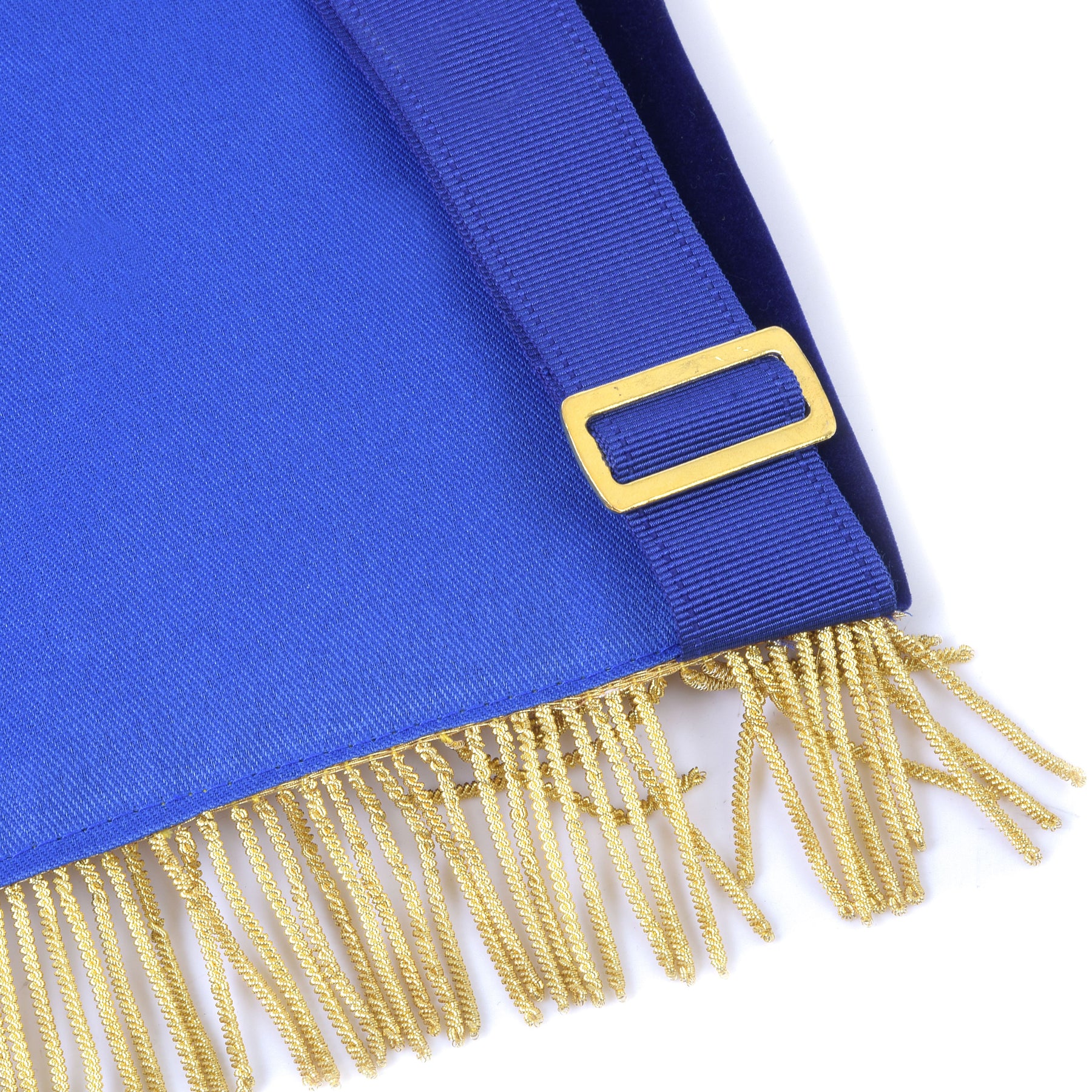 Past Grand Thrice Illustrious Master Royal & Select Masters English Regulation Apron - Blue Velvet & Gold - Bricks Masons