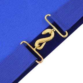 Past Grand Thrice Illustrious Master Royal & Select Masters English Regulation Apron - Blue Velvet & Gold - Bricks Masons