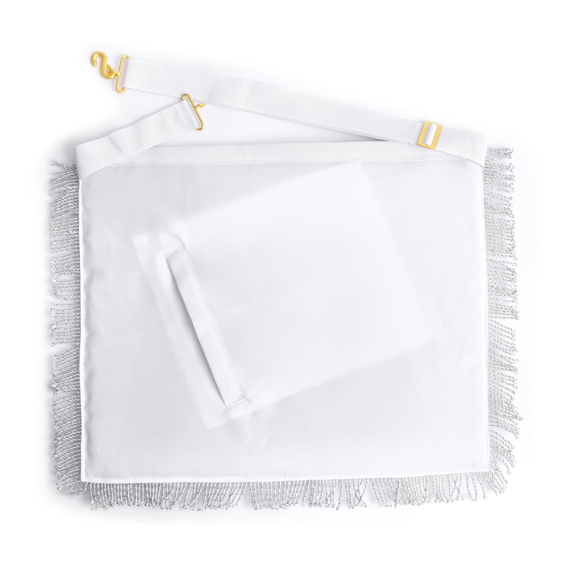 Past Master Blue Lodge California Regulation Apron - Embroidery Bullion With Rayon Fringe - Bricks Masons