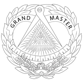 Grand Master Blue Lodge Ring - Black Silver Edges - Bricks Masons