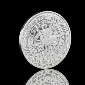 Knights Templar Commandery Coin -  Silver With Red Cross - Bricks Masons