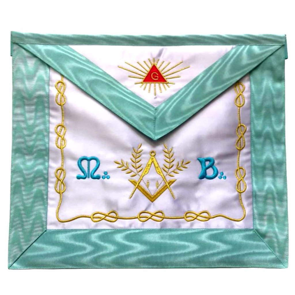 Master Mason Blue Lodge French Apron - Silk & Moire - Bricks Masons