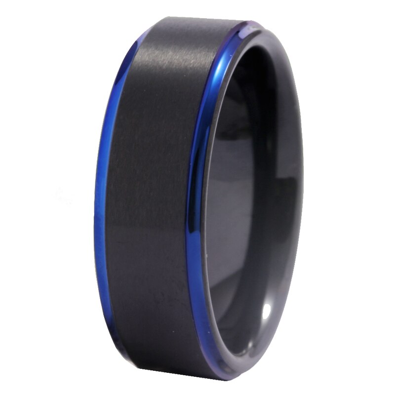 Widows Sons Ring - Black Blue Tungsten - Bricks Masons