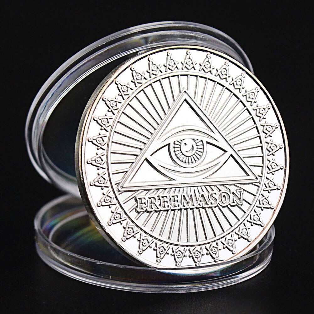 Master Mason Blue Lodge Coin - VIRTUS JUNXIT MORS NON SEPARABIT Silver Commemorative - Bricks Masons