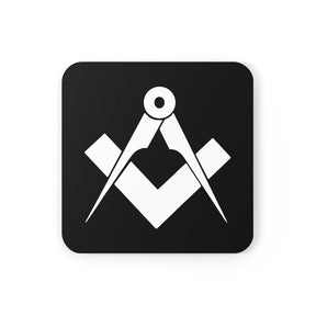 Master Mason Blue Lodge Coaster - 4 Pieces Square & Compass Set - Bricks Masons
