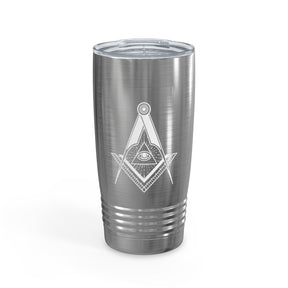 Master Mason Blue Lodge Ringneck Tumbler - Square & Compass All Seeing Eye - Bricks Masons