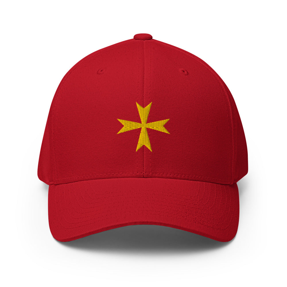 Order Of Malta Commandery Baseball Cap - Golden Embroidery - Bricks Masons