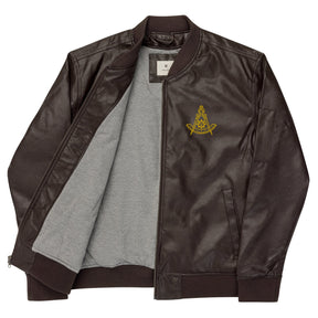 Past Master blue Lodge California Regulation Jacket - Leather Golden Embroidery - Bricks Masons