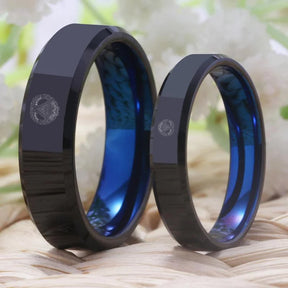 Grand Master Blue Lodge Ring - Black With Blue Tungsten - Bricks Masons