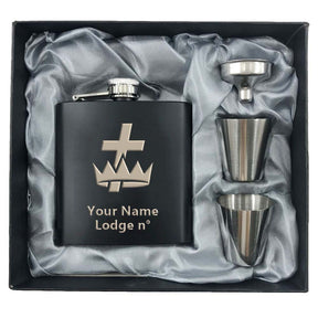 Knights Templar Commandery Flask - 2 Shot Glasses & Funnel - Bricks Masons