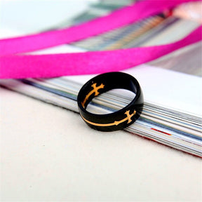 Master Mason Blue Lodge Ring - Separable Cross Black Stainless Steel - Bricks Masons