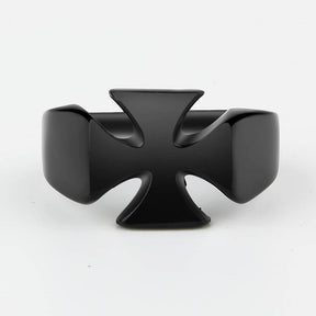 Knights Templar Stainless Steel Polished Signet Rings [Silver, Black, Gold] - Bricks Masons