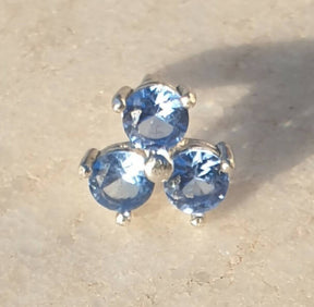 Masonic Lapel Pin - Three Dots Light Blue Stones - Bricks Masons