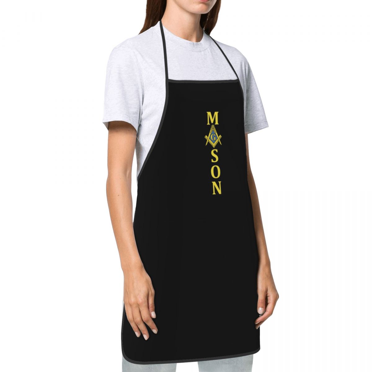 Master Mason Blue Lodge Kitchen Apron - Square and Compass G Mason - Bricks Masons