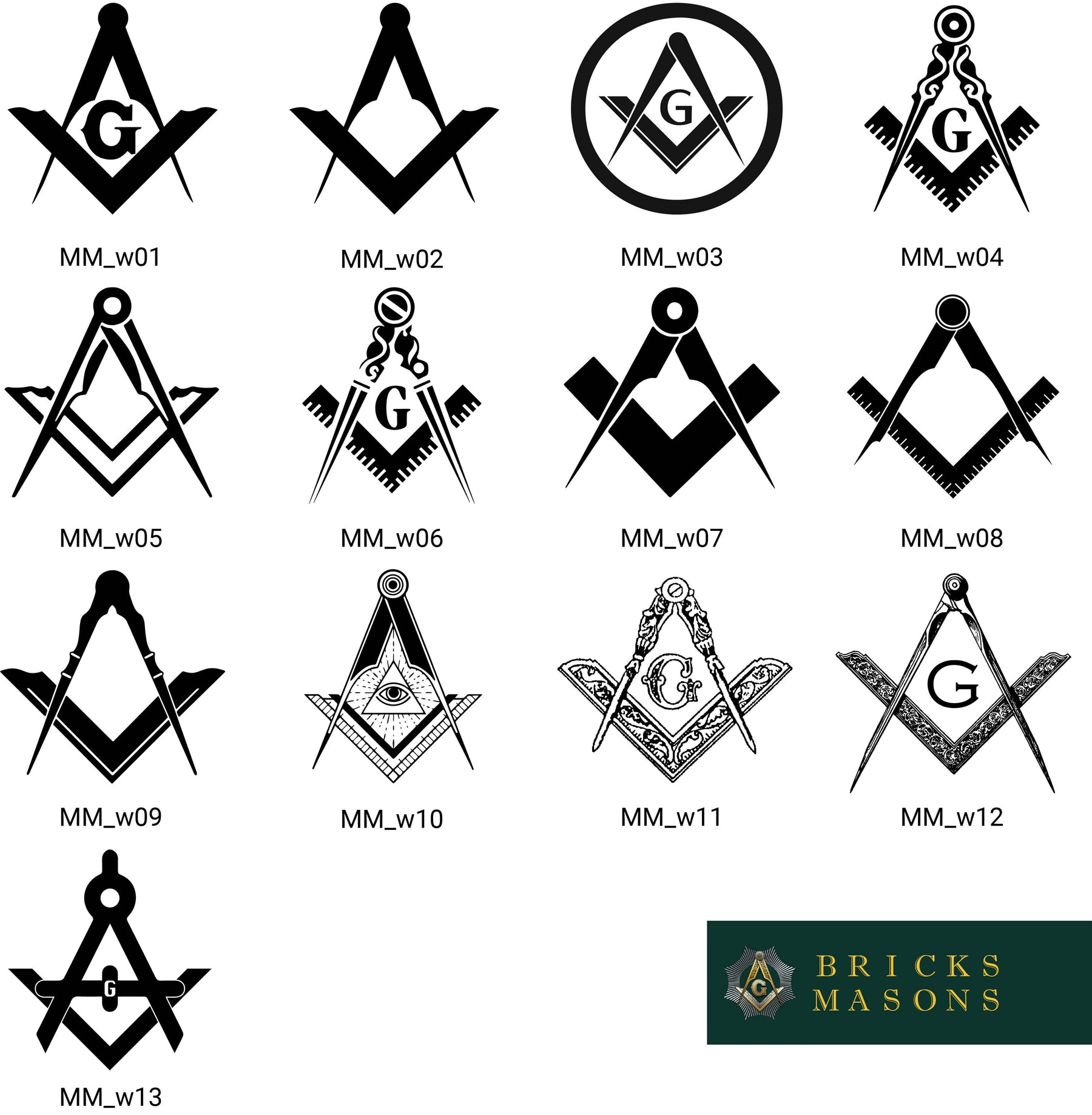 Master Mason Blue Lodge Pen - Various Metal Colors - Bricks Masons