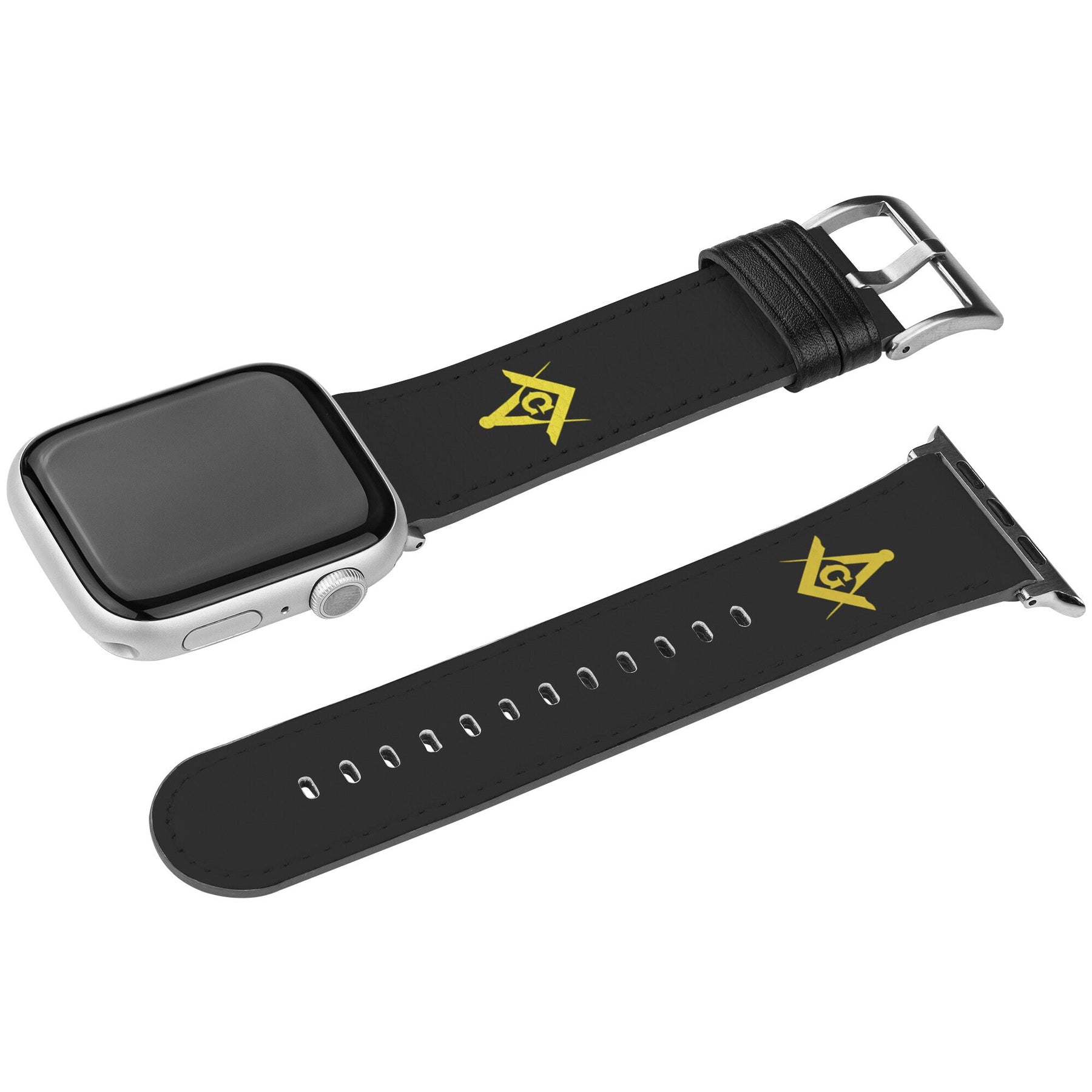 Master Mason Blue Lodge Watch Band - Golden Square & Compass G - Bricks Masons