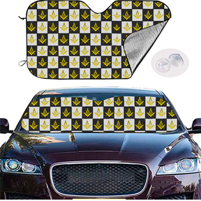 Master Mason Blue Lodge Windshield Cover - (Gold/White) - Bricks Masons