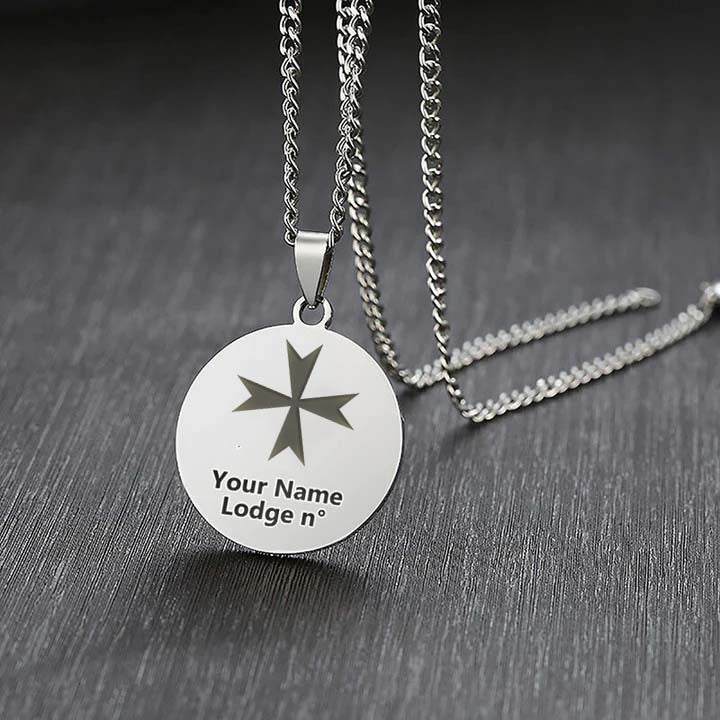 Order Of Malta Commandery Necklace - Various Stainless Steel Colors - Bricks Masons