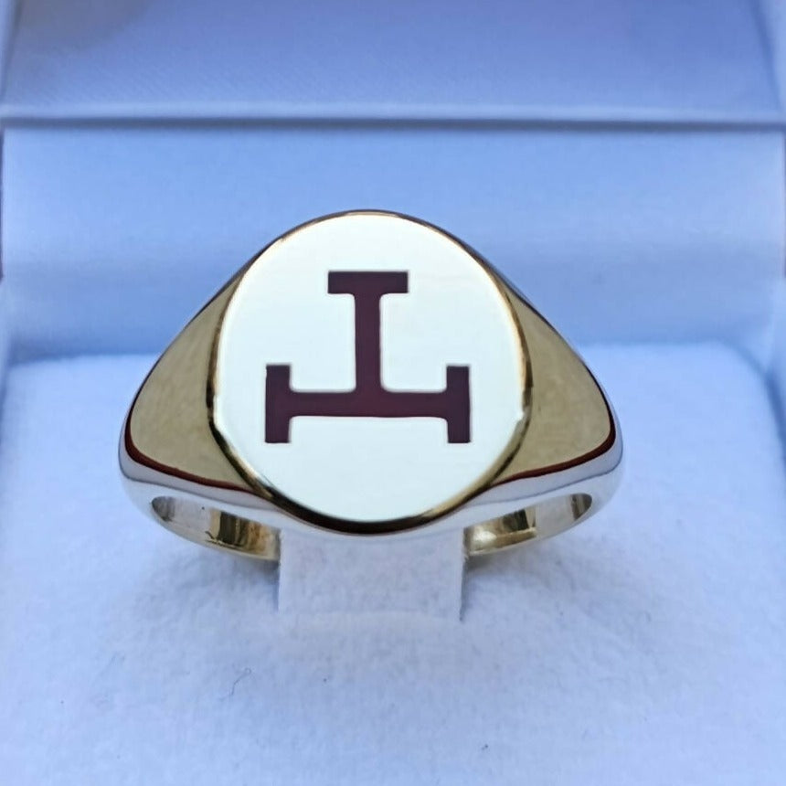 Royal Arch Chapter Ring - 9K Gold with Enamel - Bricks Masons