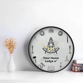 Past Master Blue Lodge California Regulation Clock - Frame with LED - Bricks Masons