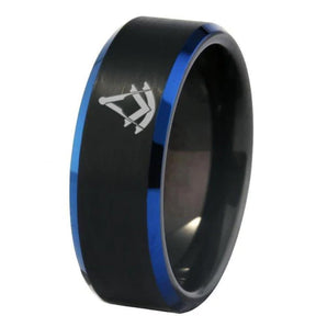 Past Master Blue Lodge  Ring - Black Stone Color - Bricks Masons