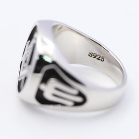 Apprentice Blue Lodge Ring - Entered Sterling Silver - Bricks Masons