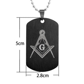 Master Mason Blue Lodge Necklace - Square & Compass G Stainless Steel - Bricks Masons