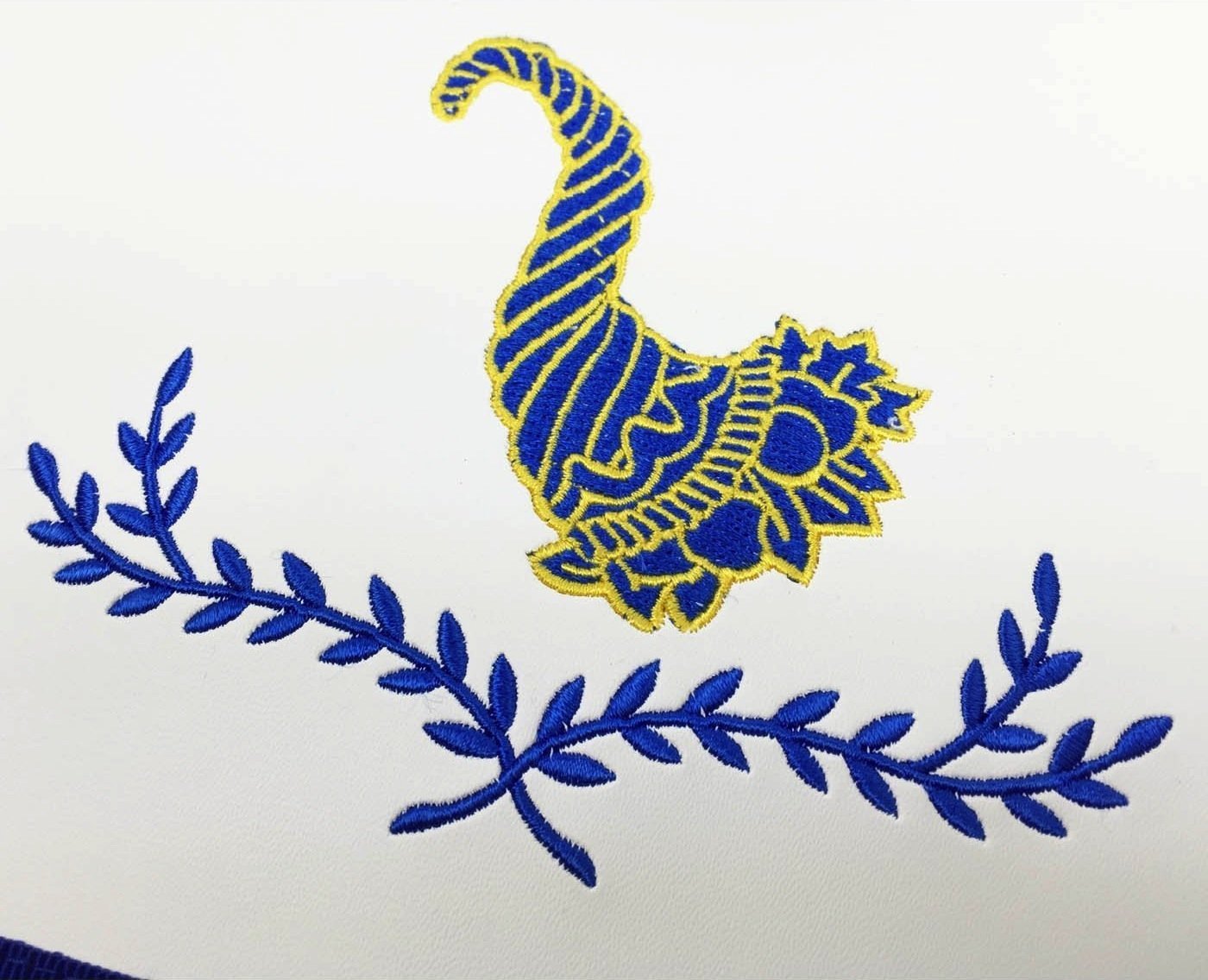 Masonic Blue Lodge Officers Machine Embroidery Aprons - Bricks Masons