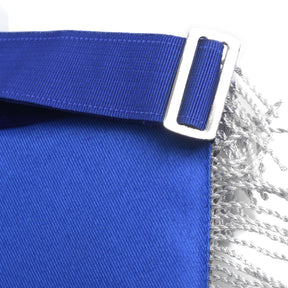 Senior Warden Blue Lodge Officer Apron - Silver Fringe & Side Tabs - Bricks Masons
