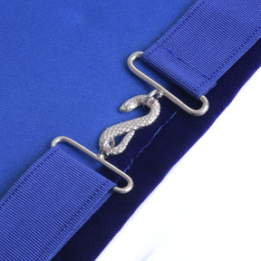 Senior Warden Blue Lodge Officer Apron - Silver Fringe & Side Tabs - Bricks Masons