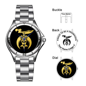 Shriners Wristwatch - Stainless Steel - Bricks Masons