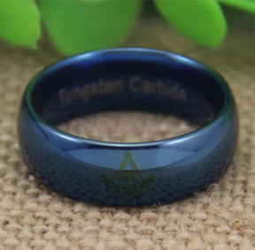 Widows Sons Ring - Blue Dome Tungsten - Bricks Masons