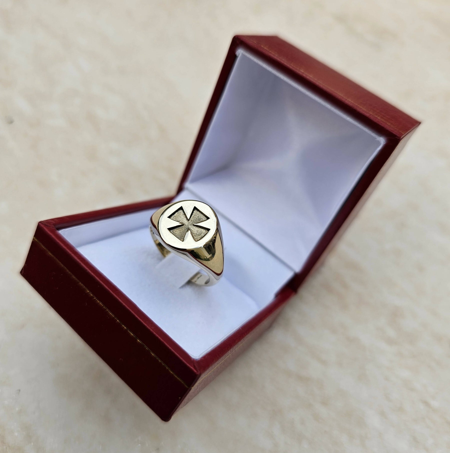 Knights Templar Commandery Ring - 14K Gold - Bricks Masons